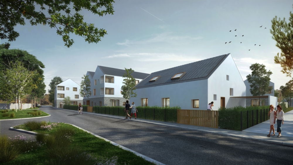 Immobilière 3F - construction de 51 logements répartis sur 5 bâtiments et 2 maisons avec parkings en sous-sols